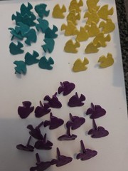 62pc Vintage Plastic Angel Fish Flatback Craft Shaker Card Scrapbook Charms Lot