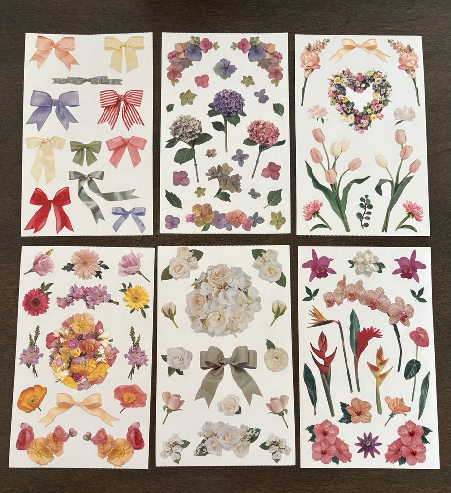 Vintage Mrs. Grossman’s Flowers and Bows 6 sheets 4×6
