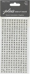 Crafts Jolee’s Silver Rhinestone Sticker Sheet Bling 6 MM Almost 1/4″ Diameter