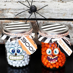 48 Pack Mini Halloween Pumpkin Face Stickers for Crafts and Parties