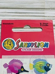 Vintage Sandylion Kromekote Tropical Fish Bubbles Stickers Sealed Sheet