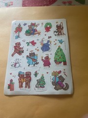 Vintage 1980s Christmas Animals Stickers