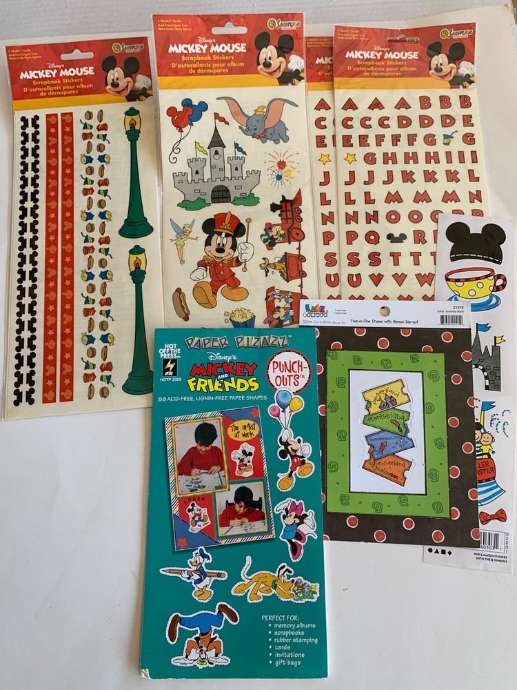 Disney Mickey and Friends Sandylion Stickers Punch outs scrapbook lot