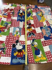 Vintage Mickey And Friends Curtain Approximately 40×80 One Side Only