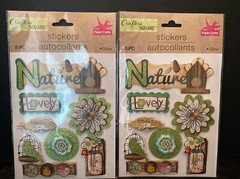 Crafter’s Square Nature Glitter 3-D Pop Up Stickers 16 Pcs Set Of 2