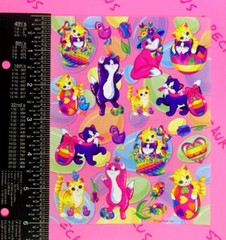 Vintage Lisa Frank Cats & Kittens Easter Stickers