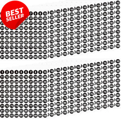 Vinyl Number Stickers 1-100 0.4″ Round 50 Sheets Black Label Pack – US
