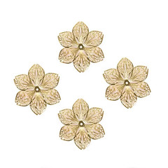 CraftbuddyUS 10pc 43mm Gold Filigree Metal Embelishmnt Flower WeddingCraft