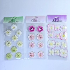 Prima FLOWERS Floral Paper Fabric Embellishments Lot of 14