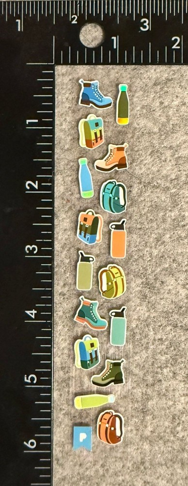 Pipsticks Outdoor Hiking Backpack Boots Bottle Mini Sticker Sheet Pipstickers