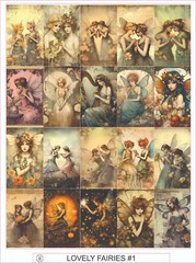 LOVELY FAIRIES #1- COMPLETE SHEET OF 20 STICKERS