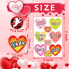 308 Pcs Valentines Stickers for Kids, 30 Sheets Valentines Day Stickers Crafts R