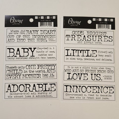 NEW Lot 14 BABY Transparencies Vellum Words Phrase Verse O’Scrap Whimsies -Z