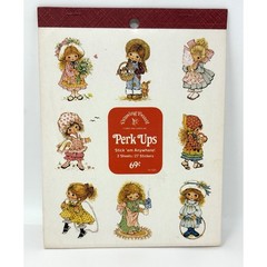 Vtg 70s Cute Little Girls & Critters Kitten Cat Stickers Perk Ups 19 Stickers