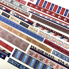 Airplane Air Mail Travel Strip Stickers Vintage Style Junk Journal Collage