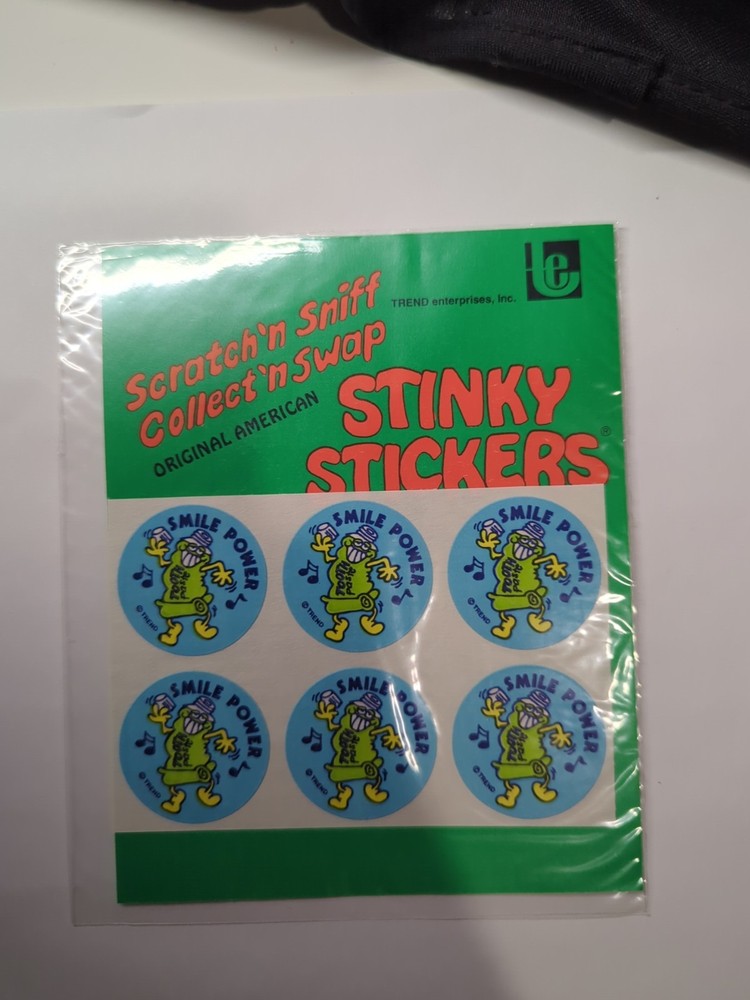 TREND 80s Stinky Stickers Vintage Scratch N Sniff Sealed Tooth Paste Smile Power