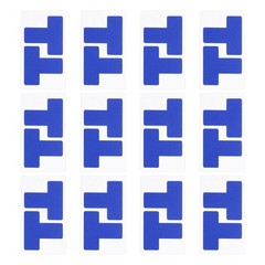 5S Location Marking Corner, (3x3x1.2 Inch, Blue) (24Pcs), T-shaped Sticker