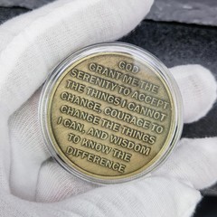 Phoenix Rising Lucky Coin Serenity Prayer Sobriety Coin Sober Gifts for Men or W