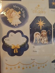 120 PCS Christmas Tags Sticker Gift Labels Angels animals Nativity to from