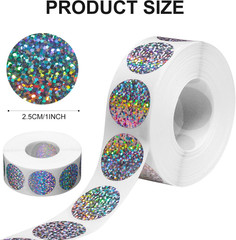 Holographic Scratch off Sticker 1Inch round Scratch off Label 1000Pcs/Roll