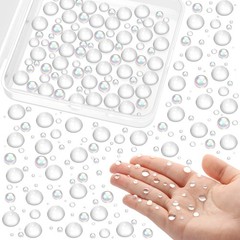 700 Pcs Clear Dewdrop Holographic Resin Beads Embellishments for DIY Crafts