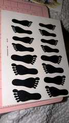 Vintage Dennison Stickers Footprints Feet Foot Lot Of 2 Sheets READ