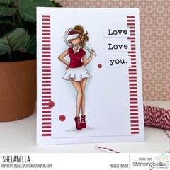 New Stamping Bella Rubber Stamp CURVY GIRL PLAYS TENNIS cling free USA ship