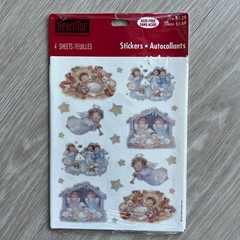 Vintage Nativity Angels Sticker Pack of 4 Sheets Heartline Hallmark Sealed