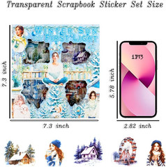 430Pcs Scrapbook Winter Landscape Stickers Set for Scrapbooking Supplies, Aesthe