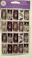 Vintage Sticker Sheets Cats With Bows NOS Michel & Co 1994