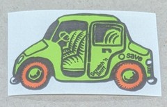 Vintage 3M Die Cut GASOLINE Car Scratch & Sniff Sticker