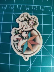 3 Retro Sailor Tattoo 2″ Stickers Navigation Ship Women Anchor Motorcycle Biker