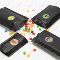 500pcs 1.5in 8 Designs Halloween Sticker Round Shaped Chrome Paper for Halloween