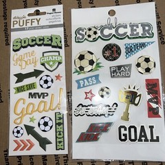 Paper House/Park Lane SOCCER Dimensional Scrapbooking/Card Making Stickers 2 Pk