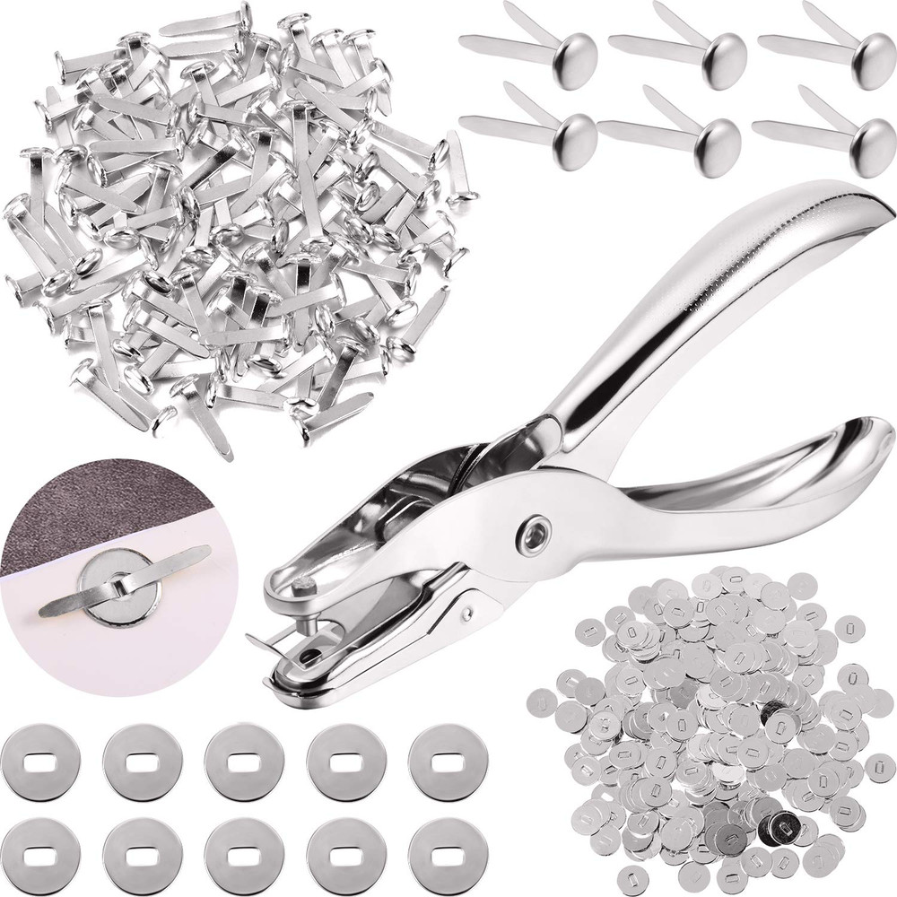 100 Pieces Brass Paper Fasteners Paper Brads, and 300 Pieces Washers with Hole P