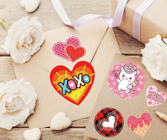 308 Pcs Valentines Stickers for Kids, 30 Sheets Valentines Day Stickers Crafts R