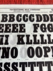 4 Letraset INSTANT LETTERING Transfer Letters Egyptienne 72 pt bold con 2