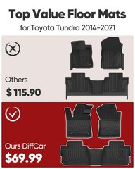 Truck Floor Mats for Toyota Tundra: 2014-2021 (CrewMax Cab Only), Car Accesso…
