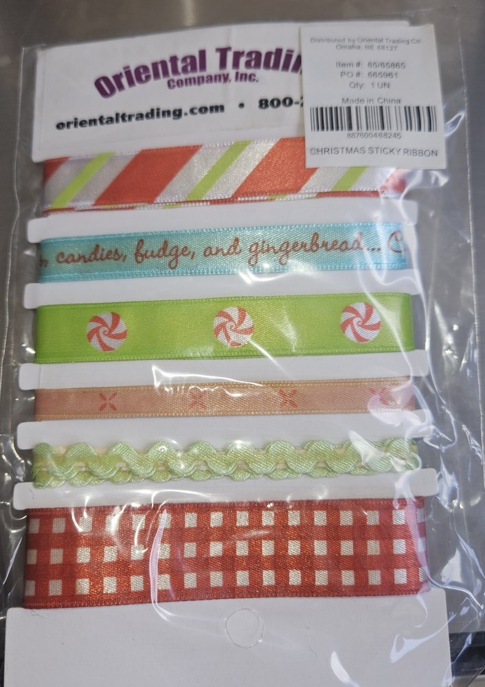 Christmas Adhesive Ribbon 5 Designs by Oriental Trading for Cards & Scrapbooks