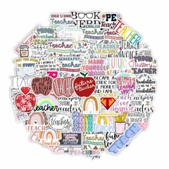 50 pcs Inspirational Teacher Stickers for Laptop, Notebook, Planner, Gift