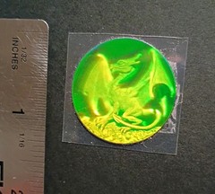 Vintage Stickers 3D Holographic Dragon Sticker Polaroid VERY RARE HTF