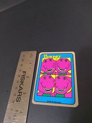 Vintage Stickers Barney Dinosaur Foil Mylar Vending Machine Sticker Reflective
