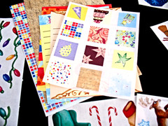 Lot Shell & Asian Mayabi Photo Mounting Paper, Christmas Stickers Plus