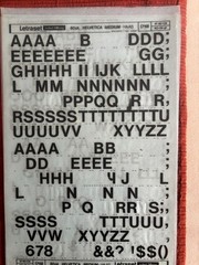 FIVE Letraset INSTANT LETTERING Transfer 60pt Helvetica Medium NICE 5