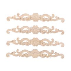 4PCS Wood Appliques for Cabinets White Embryo Decor Scrapbook Embellishments
