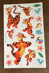 Vtg Sandylion Disney TIGGER TIGER Sticker Sheet FLOWERS~Birds~BALL~Ice Cream~New