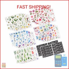 500Pcs Natural Flower Stickers with 260Pcs Letter Stickers,Self-Adhesive Flower