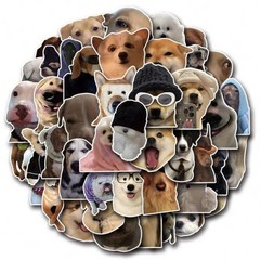 50pc Cute Dog Sticker Pack, Funny Dog & Puppy Scrapbook Lot, Journaling Supplies