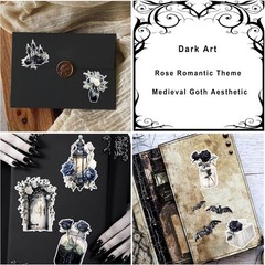 94 Pcs Dark Aesthetic Stickers for Journaling, Apothecary Potion Label Sticker B