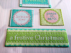 RARE 2005 Colorbok Pastel Christmas Words Woven Fabric Scrapbook Stickers Retro